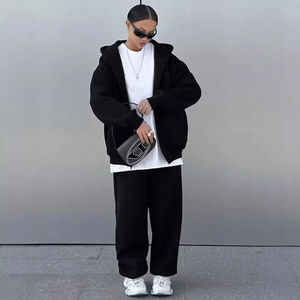 Chándal High Street Sports Set Hombres Mujeres Otoño Dos cremalleras Unisex Cortavientos Chándal de gran tamaño - Product Image 3