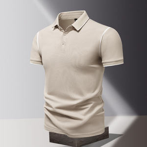 Polo à manches courtes de style haut de gamme pour hommes, en coton respirant, tricoté, à la mode, pour printemps et été - Product Image 3
