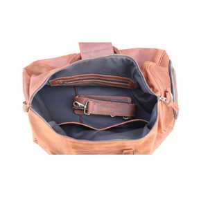Bolsa de lona de cuero genuino de gran capacidad para hombre, bolsas de viaje impermeables Vintage a la moda con cierre de cremallera - Product Image 2