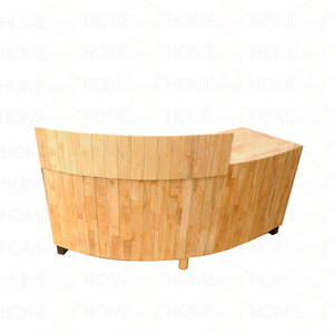 BLT68002-Durable Simple Curved MDF Wood <b>Reception</b> <b>Counter</b> Modern Minimalist for Clinic Hotel Shop School Spa <b>Reception</b> Desk - Product Image 1