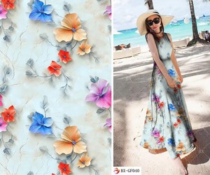 Fashion Customized 5D Floral Digital Print Challis Viscose Rayon Print Fabric Factory for Clothes Dress - Product Image 5