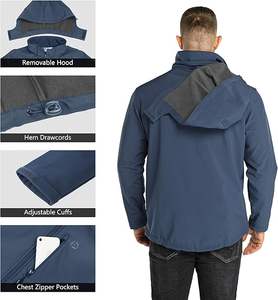 2024 Boomletcorp, la chaqueta Softshell para hombre más vendida, estilo de calle alto con cierre de cremallera, tela ligera, nuevo diseño para el invierno - Product Image 3