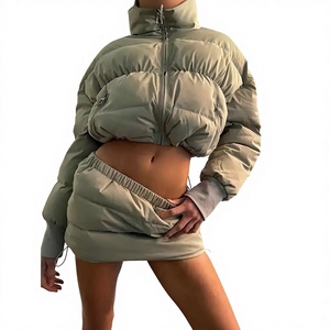 Manteau d'hiver confortable pour femmes, veste matelassée coupe-vent élastique avec rembourrage respirant, manteau matelassé en tricot pour femmes - Product Image 1