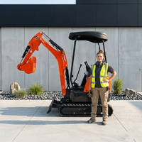 WOMI Euro V Zero Tail Compact Digger 1T 2T 2.5T 3T, pelle excavatrice sur chenilles en caoutchouc extensible, importée pour l'agriculture (jardinage)