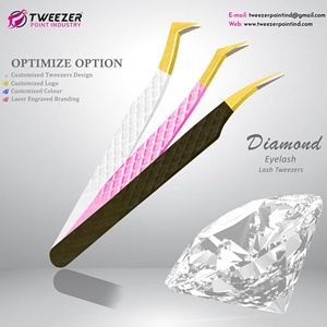 Pinzas para pestañas VETUS a granel con medidas, pinzas para extensión de pestañas doradas de titanio, juegos de pinzas clásicas individuales - Product Image 5