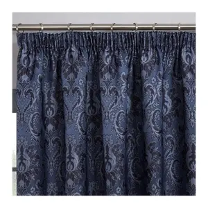 Rideaux en chenille modernes minimalistes nordiques personnalisés pour le salon abat-jour brodé tissu bleu marine occultant luxe personnalisé
