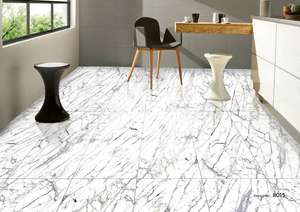 กระเบื้องปูพื้นและผนังเคลือบเงาสูงดีไซน์ทันสมัยขนาด600x1200มม. ทนกรดต้านเชื้อแบคทีเรียวิลล่าใช้พื้นผิวโลหะ - Product Image 3