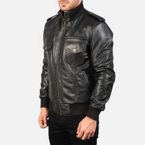 Veste d'hiver pour hommes Top Design avec col montant manches longues 100% cuir de haute qualité personnalisable prix raisonnable - Product Image 3