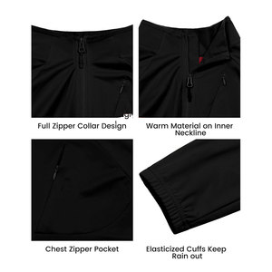 Vestes Softshell de conception unique pour les sports d'hiver Manteaux thermiques imperméables noirs pour le camping en plein air Veste chauffante imperméable - Product Image 5