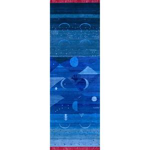 Alfombra de Lana Anudada a Mano Manchaha Azul con Patrón Abstracto, Tamaño Rectangular 9x12, para Hogar y Sala de Estar, para Adolescentes - Alfombras Jaipur - Product Image 1