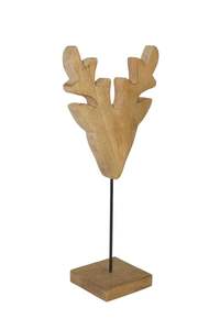 กวางเรนเดียร์ไม้ทำจากไม้มะม่วงพร้อมขาตั้งสำหรับตกแต่งโต๊ะของตกแต่งคริสต์มาสสำหรับเทศกาลคริสต์มาส - Product Image 4