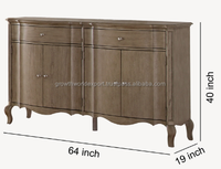 Le plus récent buffet de luxe minimaliste en bois Table Console en bois personnalisable pour le stockage de vin de thé pour les meubles de salon ou de porche