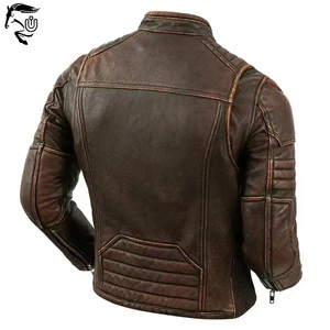 Chaqueta de cuero de motorista de calle alta de invierno clásica para hombre más vendida a prueba de viento transpirable - Product Image 2