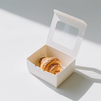 Emballage de boîte en carton blanc de couleur personnalisée pour gâteaux et croissants boîtes d'expédition de boulangerie pour la vente en gros