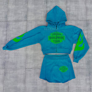 Custom Design New Arrival Women Crop Top Set Cotton Made Female Crop Top Set 2025 Latest Design Ladies Crop Top Set for Girls - Product Image 1