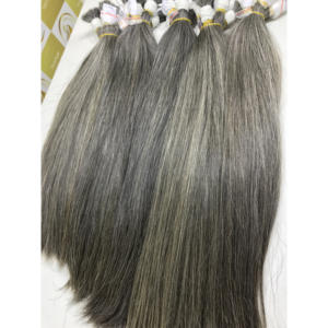 Cabello natural gris blanqueador Vietnamita 100% Paquetes de cabello humano liso natural Cabello crudo mezclado Super calidad - Product Image 1