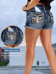 Nouveau décontracté en détresse femmes Shorts personnaliser 3D imprimé Design Denim Shorts 2025 élégant été jean Shorts pour femmes - Product Image 5