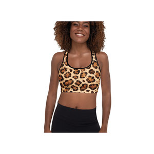 Soutien-gorge de sport actif Be Ike-Conic, grande taille, imprimé léopard sauvage, léger, rembourré, avec logo frontal, XS-XL, respirant, en spandex - Product Image 2
