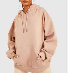 Sudaderas con logotipo personalizado Jersey suelto bordado liso para mujer 100% sudaderas de algodón Sudaderas con capucha extragrandes para mujer - Product Image 1