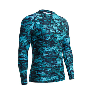 Vente en gros de protection contre les éruptions cutanées à manches longues serrées par compression Conception sportive de qualité supérieure pour adultes Vêtements pour hommes Gym MMA Utilisation Style garçon - Product Image 1