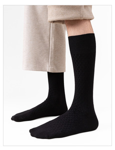 OEM Factory Wholesale High Quality Summer Large Size <b>Long</b> <b>Men's</b> Waffle Combed Cotton <b>Men</b> Crew <b>Socks</b> - Product Image 4