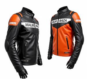 Blouson de motard Malik Raza pour la conduite à moto, imperméable, doublure amovible, cuir de vache robuste, OEM/ODM - Product Image 3
