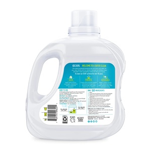 Détergent à lessive liquide à base d'usine ECOS avec enzymes anti-taches, gratuit et transparent, 120 charges, 110 onces, hypoallergénique - Product Image 1