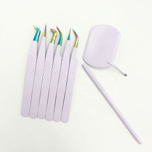 Ensemble de pinces à épiler durables multicolores en acier inoxydable pointu de 10mm - Product Image 1