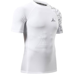 T-shirts de compression personnalisés OEM de haute qualité pour hommes, coupe régulière, écologiques, respirants, en Spandex/Polyester, pour l'entraînement sportif - Product Image 3