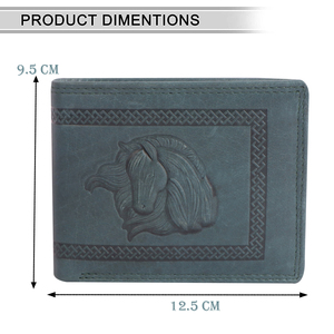 กระเป๋าสตางค์พับสองตอนของผู้ชายงานทำมือคุณภาพระดับพรีเมี่ยมหนังแท้พร้อมลายคาวบอยแกะสลักรูปม้าตะวันตกสำหรับเป็นของขวัญคริสต์มาส - Product Image 4