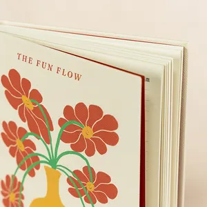 Cuaderno de oficina ecológico para estudiantes, conjunto de flores, Popular y elegante, diario personalizado, A5, cubierta dura forrada
