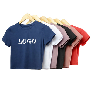 Venta al por mayor de camisetas de mujer personalizadas de manga corta con cuello redondo 100% algodón precio de fábrica camisetas lisas impresión camiseta personalizada - Product Image 4