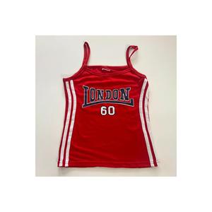 Maglietta da donna con cinturino in maglia rossa retrò London