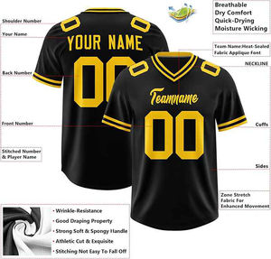 Camiseta de fútbol americano personalizada de manga corta de alta calidad, ropa de uniforme Premium cosida de Pakistán - Product Image 4