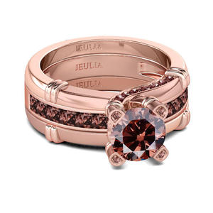 Jeulia Sterling <b>Silver</b> Interchangeable <b>Ring</b> <b>Set</b> with Knot and Round Cut Design for Anniversary Wedding Bands - Product Image 3