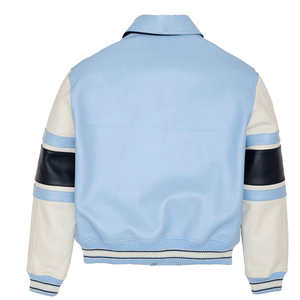 Veste de baseball varsity personnalisée avec logo brodé, manches en cuir pour hommes, veste de rue pour hommes, 2026 - Product Image 1