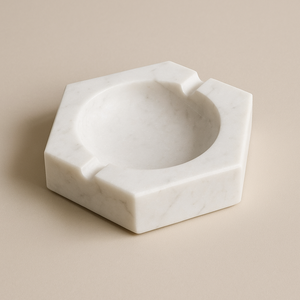 Cendrier octogonal en pierre de qualité supérieure, design moderne sculpté, marbre blanc, artisanal, porte-cigarettes de luxe, décoration tendance, haute qualité - Product Image 5