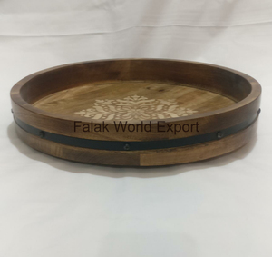 Bandeja de madera de lujo moderna con incrustaciones de perlas Madre, bandeja de servicio de diseño Floral pulido para dulces de caramelo de Chocolate, propósito decorativo - Product Image 1