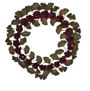 Ginkgo Leaf Design Customized Color Metal Wreath Holder Handmade <b>for</b> Front <b>Wall</b> Window Home <b>Garden</b> Areas Party Decoration - Product Image 1
