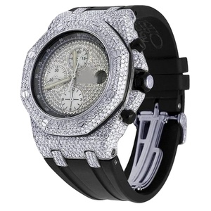 นาฬิกาเพชรสำหรับผู้ชาย VVS Moissanite ใหม่หรูหราได้รับการรับรองเพชรฮิปฮอปจักรกลสีทอง - Product Image 1