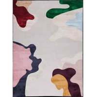 Alfombra de diseño multicolor de lujo para mascotas de pelo alto de lana moderna abstracta hecha a mano personalizada sala de estar dormitorio contemporáneo