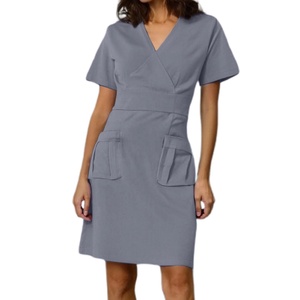 Unisex Cómodo Algodón Enfermería Scrubs Personalizado Denim Lab Bata Uniforme Absorbe La Humedad Modelo OEM para Hospitales - Product Image 1