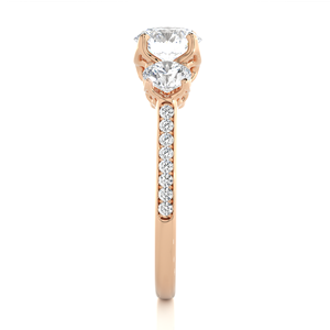 Bague minimaliste en or massif jaune et blanc 14 carats avec diamants CZ éternels pour femme, bague de mariage, bijoux en or massif - Product Image 4