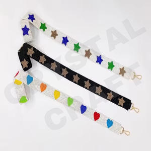 Correas personalizadas para bolso de cuentas de semillas de oro blanco, correa para monedero con múltiples cuentas de estrella, accesorios de moda para bolsos - Product Image 6
