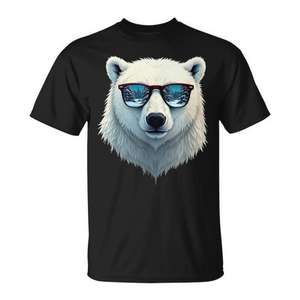 Camiseta con diseño de oso polar con gafas de sol para hombres, mujeres, niños, diseño unisex, camiseta con gráfico de animales geniales - Product Image 1