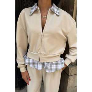 Costume en modal pour femme avec col et ourlet décorés 10252 Manteaux en fausse fourrure - Product Image 3