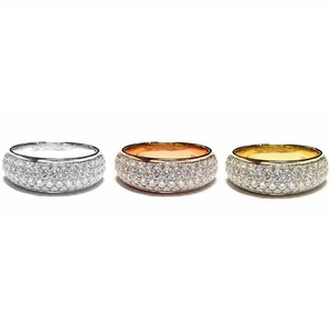 HongKong Bridal 18k Solid Rose Gold 76 <b>PC</b> 1.10 CT Diamond Pave Setting Classic Eternity Wedding Band Anniversary - Product Image 4