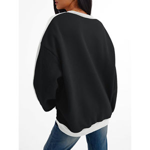 Sweatshirts pour femmes de haute qualité en coton mélangé de couleur unie Logo imprimé personnalisé Sweatshirts décontractés pour femmes Fabrication pakistanaise - Product Image 5