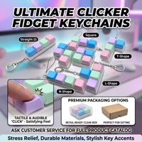 Porte-clés clavier mécanique en plastique coloré, jouet anti-stress léger, gadget sensoriel, boîte cadeau personnalisée pour fête