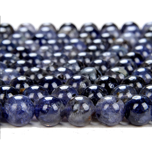Perles de pierre perles d'iolite bleue bijoux en pierre collier de cristal de guérison pierres précieuses lisses en vrac perles de cristal naturel grossiste - Product Image 5